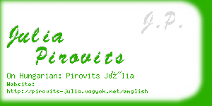 julia pirovits business card